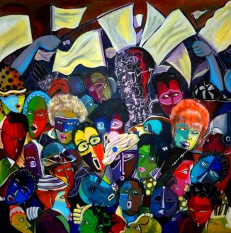azamansongi.com_oeuvre_2010__Revolution acrylique sur toile de coton 120x120cm