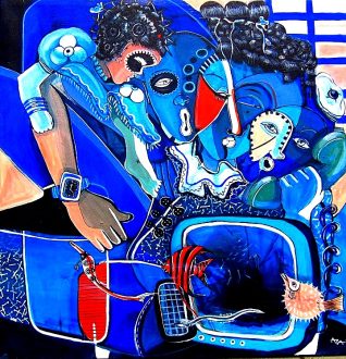 azamansongi.com_oeuvre_2010__symphonie bleu acrylique sur toile de coton 80x80cm