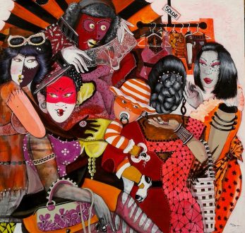 azamansongi.com_oeuvre_2014__Heure de pointe 126x132 cm