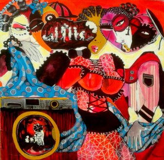 azamansongi.com_oeuvre_2016__Case de depart(100x100cm) 2019.Acrylic.sur toile de coton