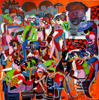 azamansongi.com_oeuvre_2020__Dilemme 120x120cm peiture sur toile de coton(2020)