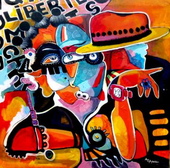 azamansongi.com_oeuvre_2021__A l'ecoute,60x60cm, peiture sur toile de coton